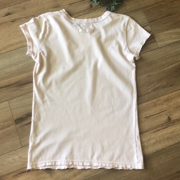 JUICY COUTURE Light Pink Distressed Tee Shirt Sz S - Picture 5 of 8
